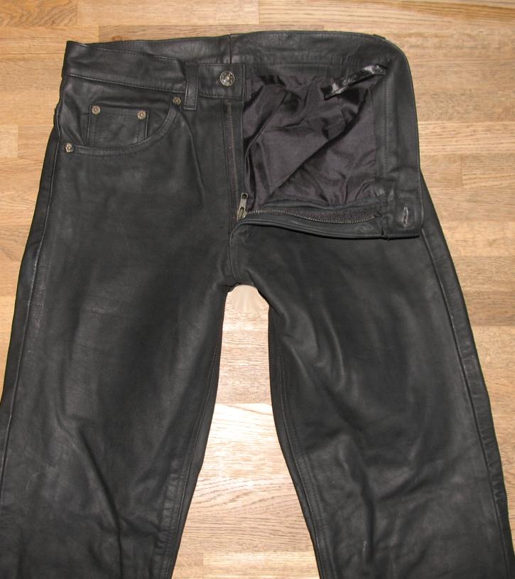 black leather jeans mens